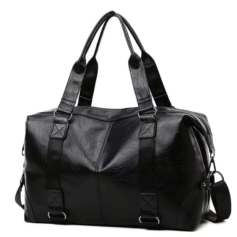 Men's Travel Shoulder Bag – PU Leather, Large Capacity, Business & Sports