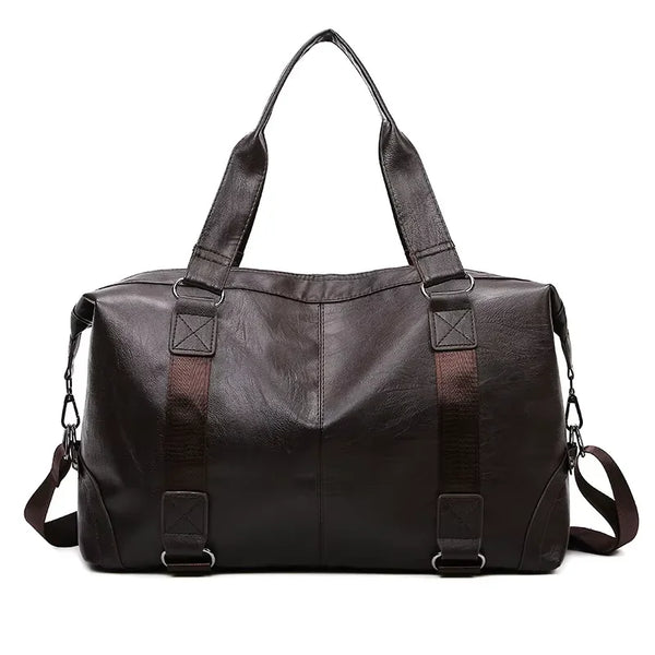 Men's Travel Shoulder Bag – PU Leather, Large Capacity, Business & Sports