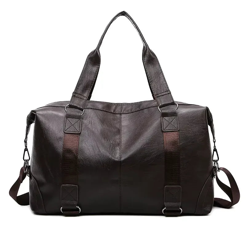Men's Travel Shoulder Bag – PU Leather, Large Capacity, Business & Sports