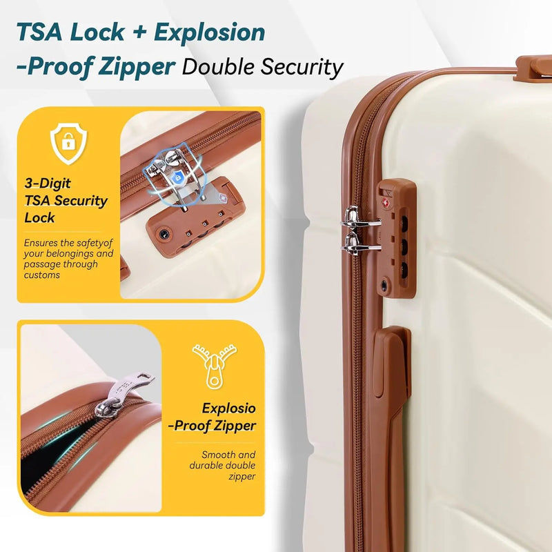 TSA Lock Travel 3 Piece Luggage Set