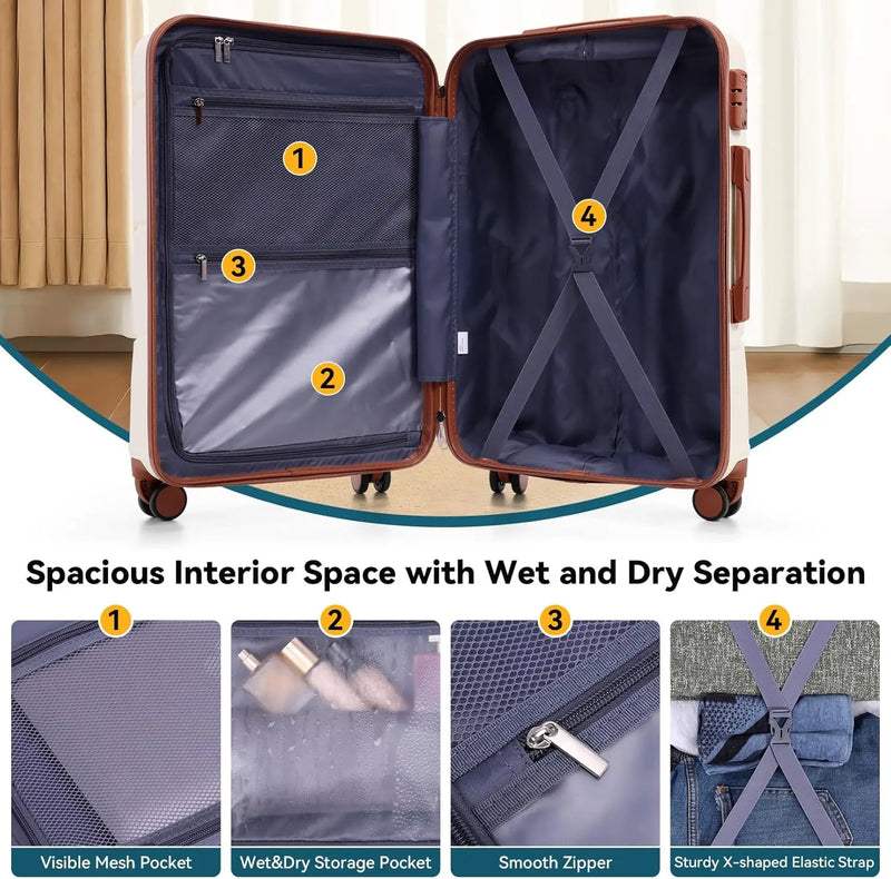 TSA Lock Travel 3 Piece Luggage Set