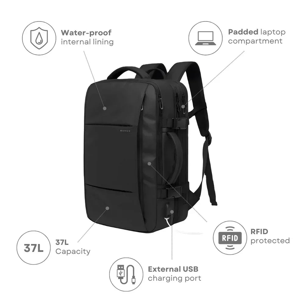 Expandable Business Travel Backpack – Durable & Waterproof