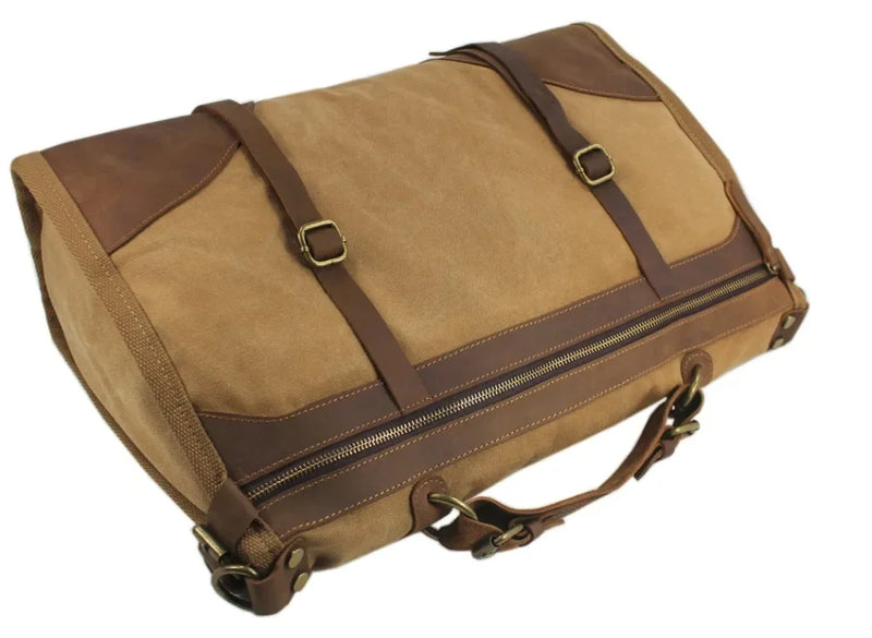 Men’s Vintage Canvas & Leather Travel Bag