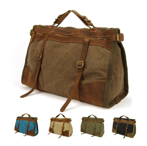 Men’s Vintage Canvas & Leather Travel Bag