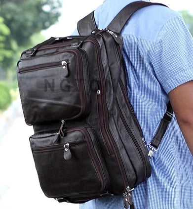 Multifunctional Genuine Leather Backpack