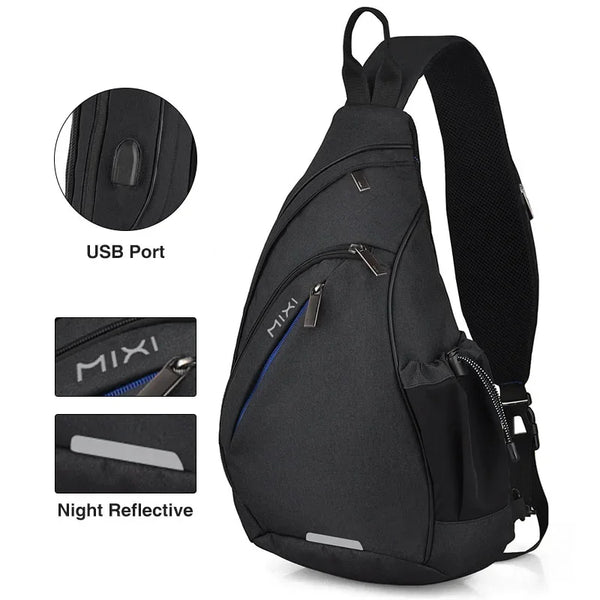 Shoulder USB Sling Backpack