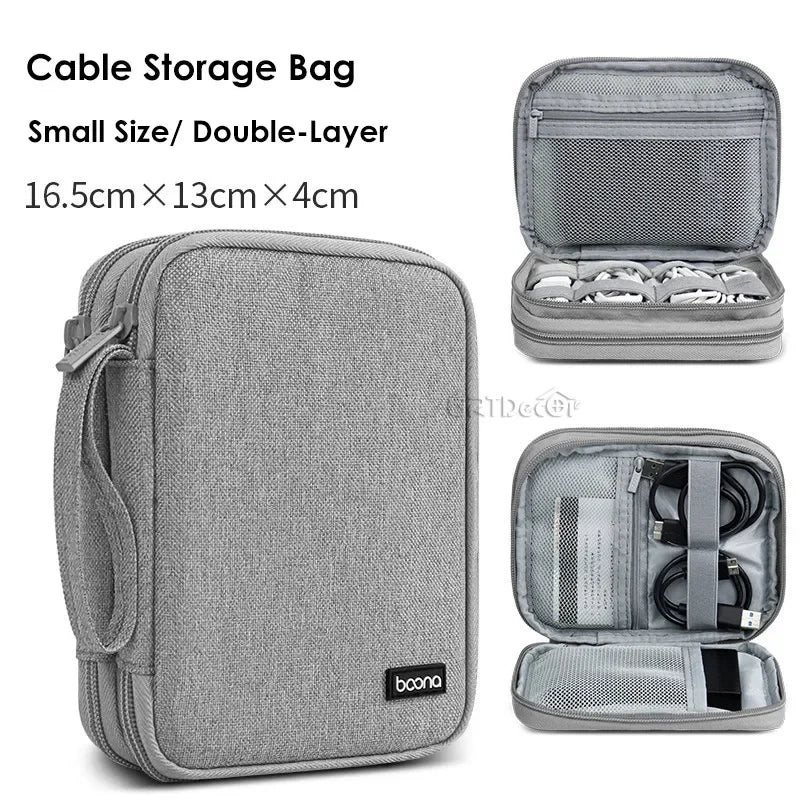 Double-Layer Electronics Organizer Bag
