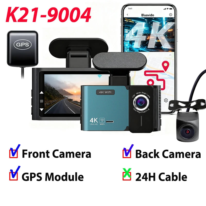 Dual 4K+2.5K Front Rear Dash Cam