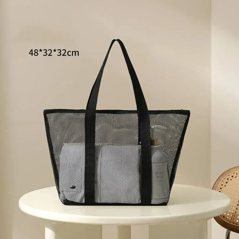 Transparent Mesh Cosmetic Tote Bag