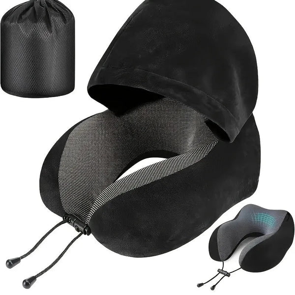 Hooded U-Shaped Travel Pillow