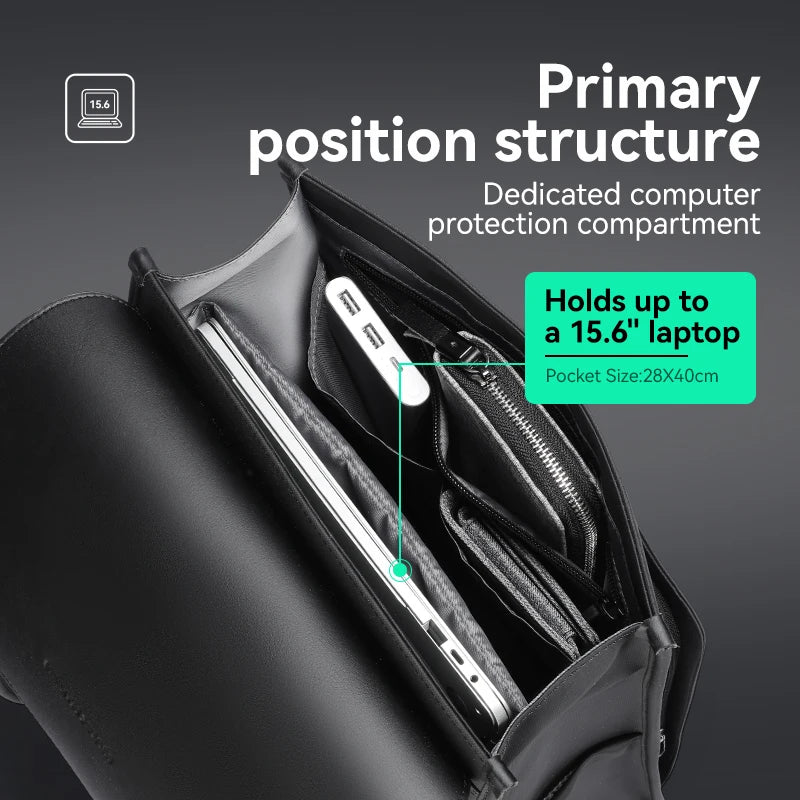 Waterproof Leather Business Backpack