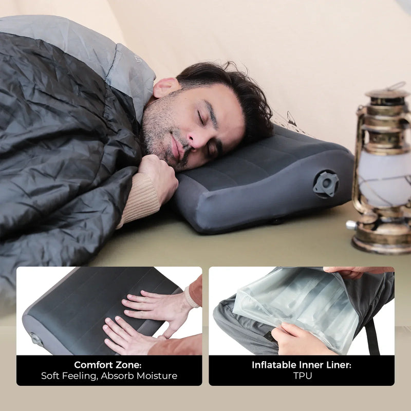 Inflatable Ergonomic Camping Pillow