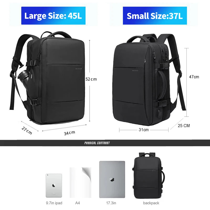 BExpandable USB Travel Backpack