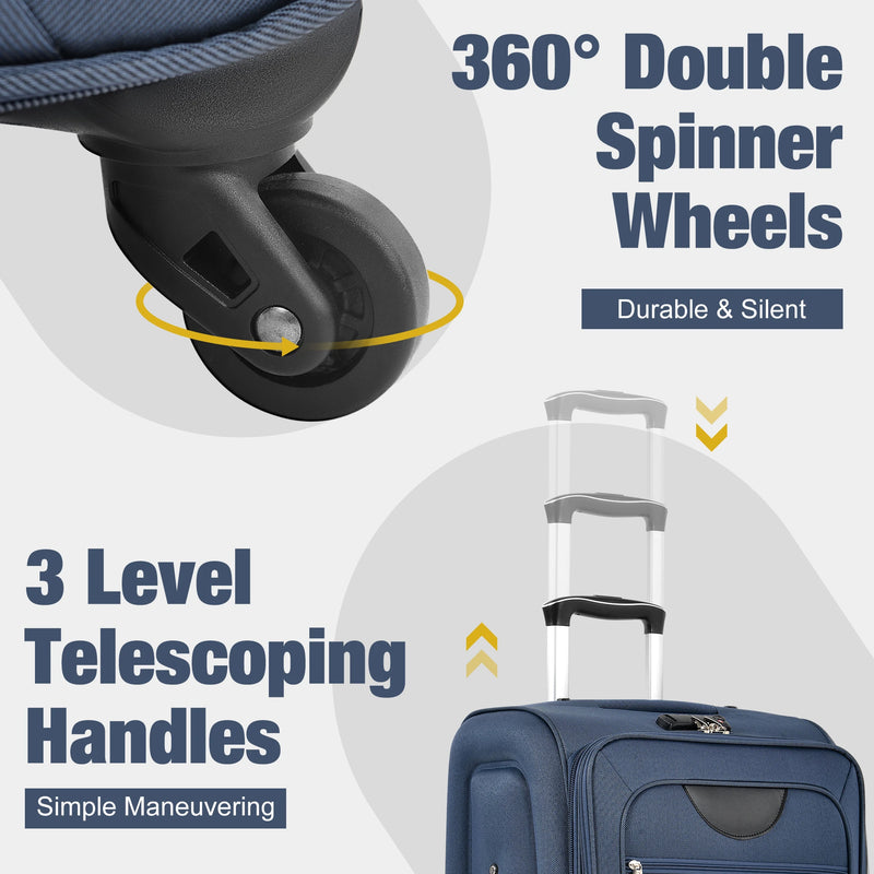 Expandable 5 Piece Set Luggage