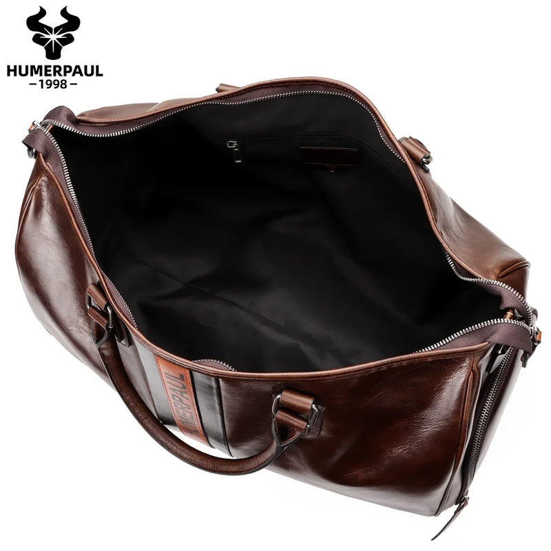 Men's Genuine Leather Vintage Travel Bag