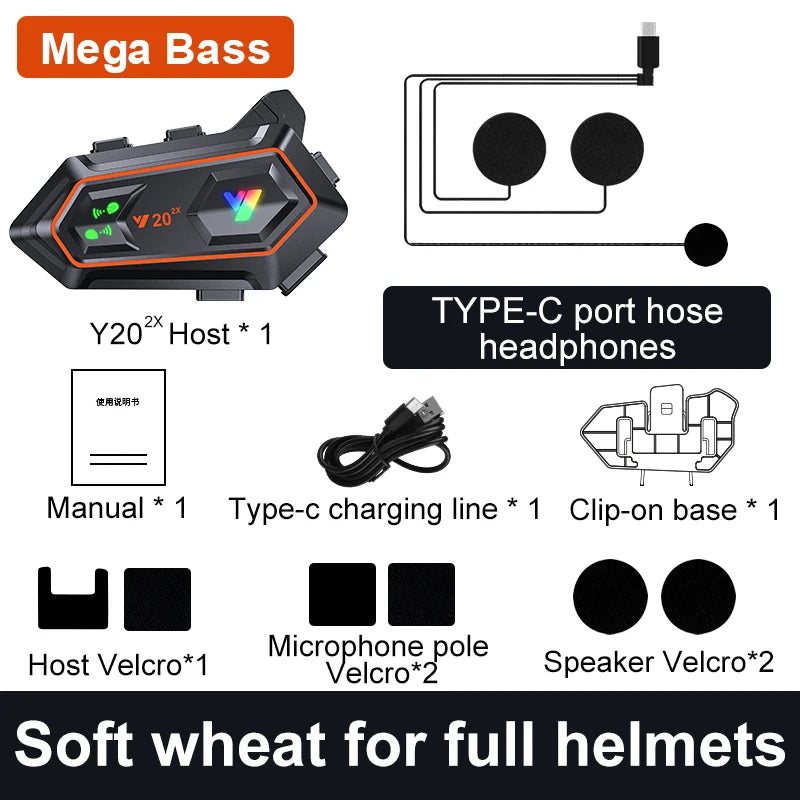 Y20 Motorcycle Helmet Headset