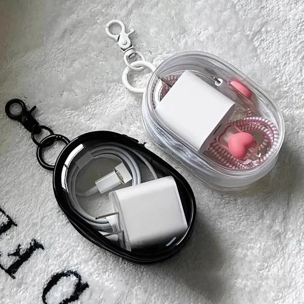Clear Data Cable Storage Box