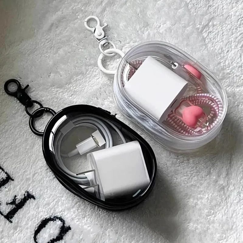 Clear Data Cable Storage Box