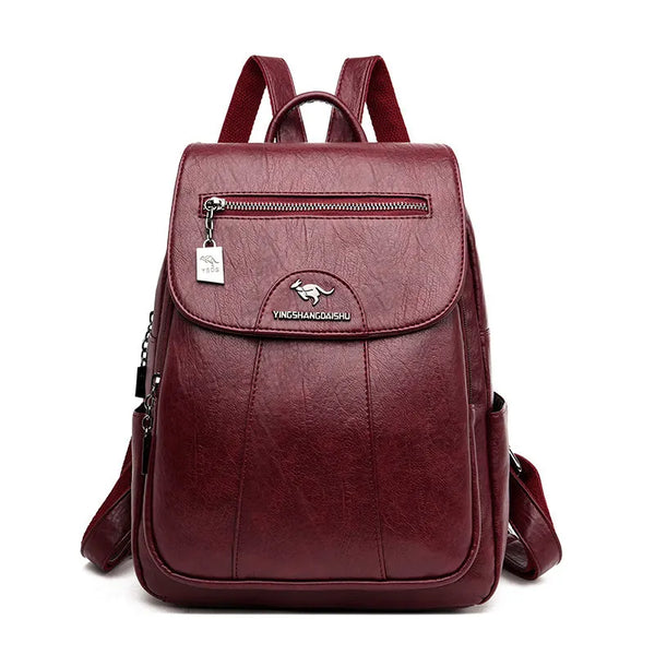 Travel Women Soft Leather Backpacks
