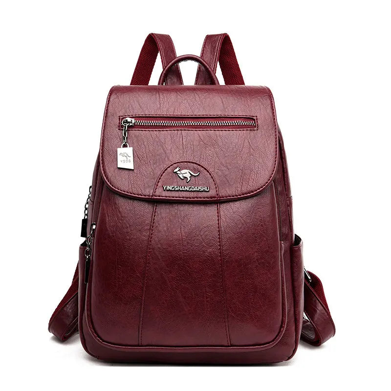 Travel Women Soft Leather Backpacks