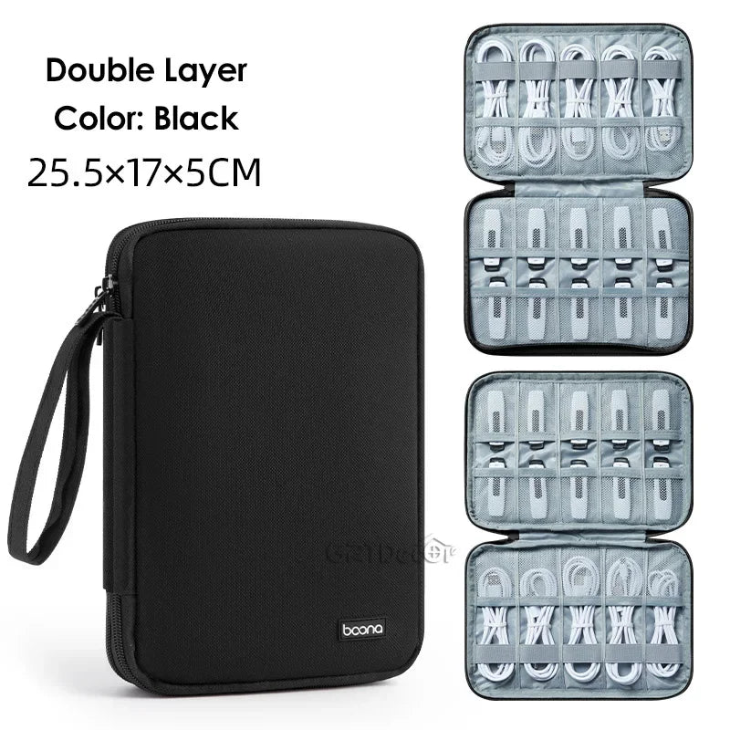 Double-Layer Electronics Organizer Bag