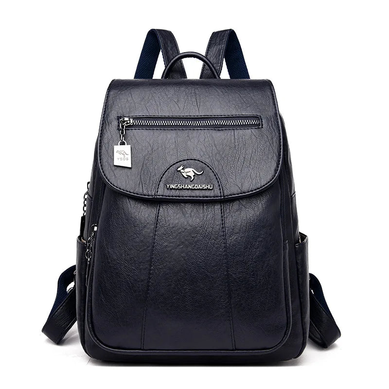 Travel Women Soft Leather Backpacks
