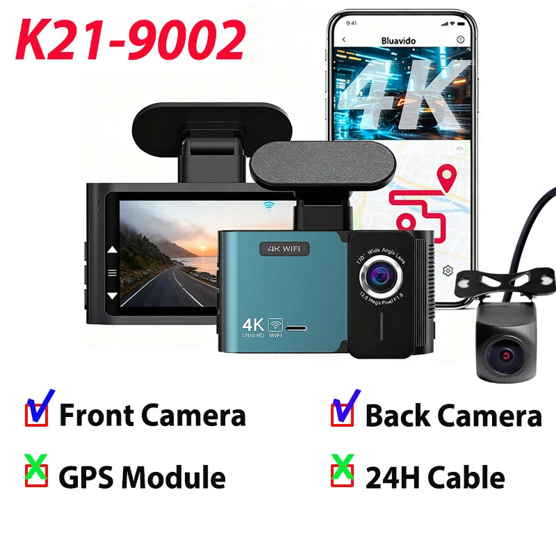 Dual 4K+2.5K Front Rear Dash Cam