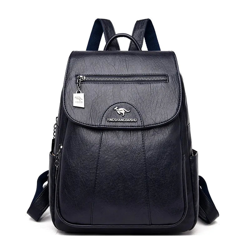 Travel Women Soft Leather Backpacks