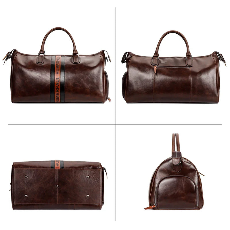 Men's Genuine Leather Vintage Travel Bag