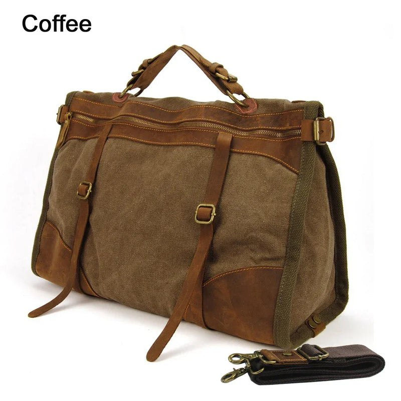 Men’s Vintage Canvas & Leather Travel Bag