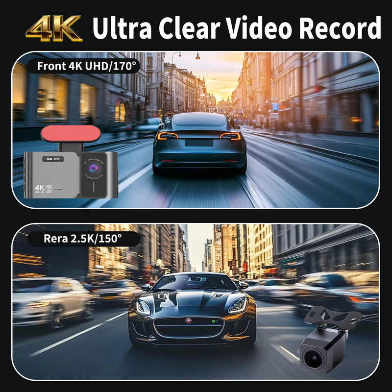 Dual 4K+2.5K Front Rear Dash Cam