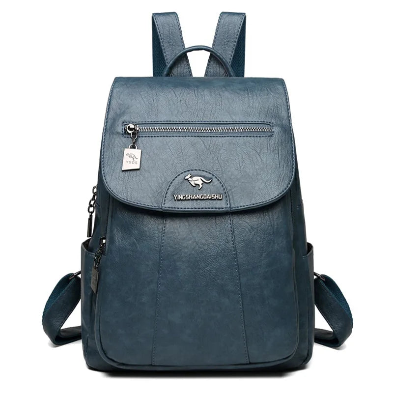 Travel Women Soft Leather Backpacks