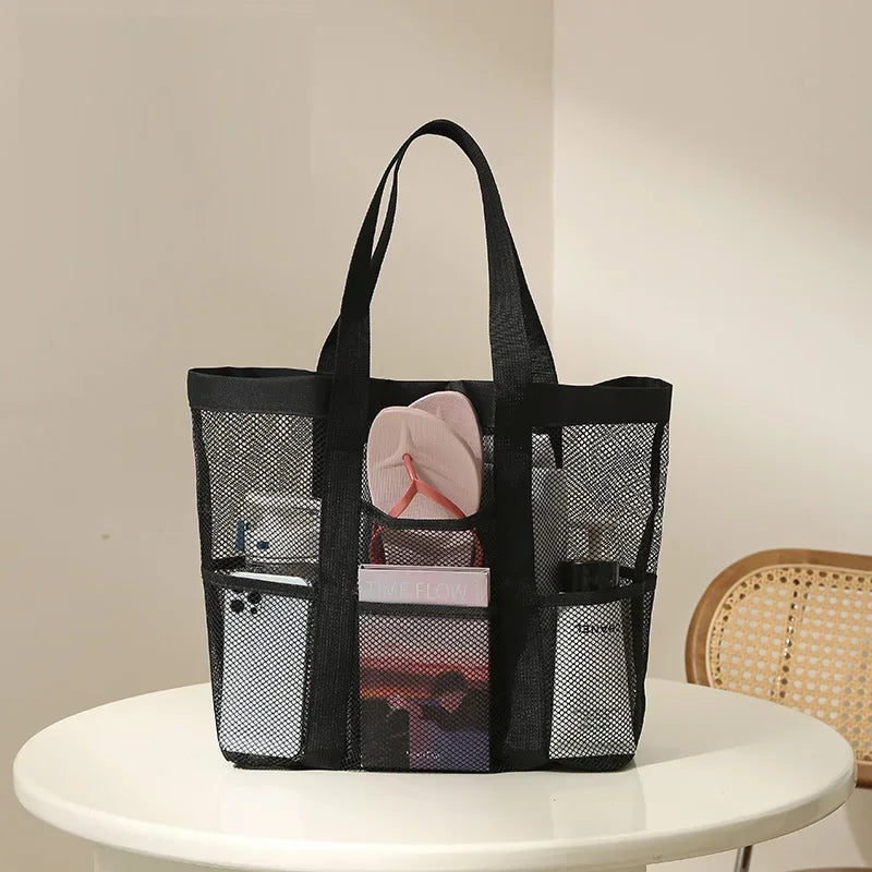Transparent Mesh Cosmetic Tote Bag