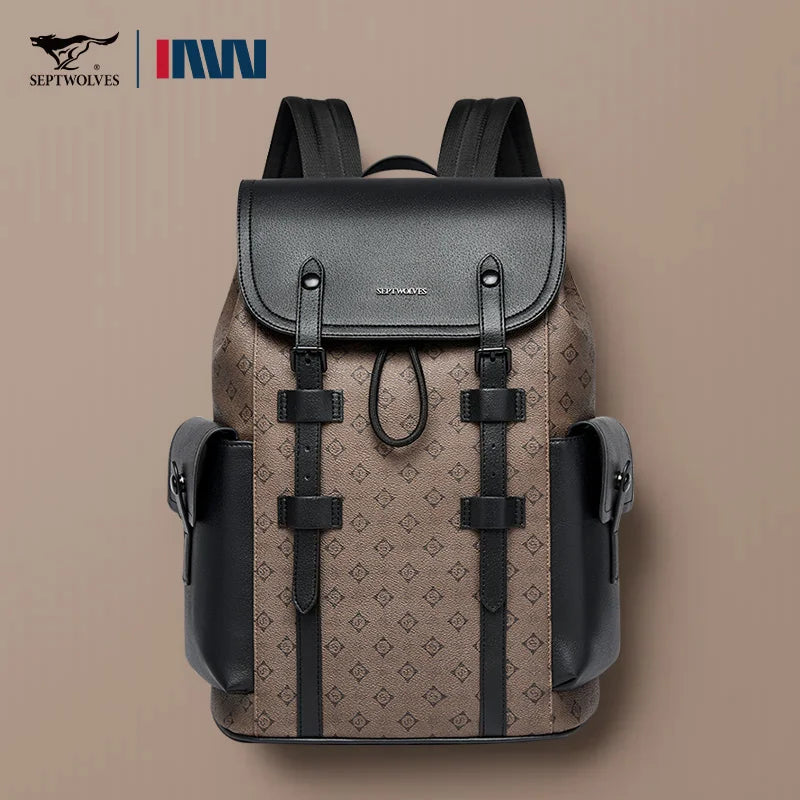 Fashion Design Printed Leather Backpack