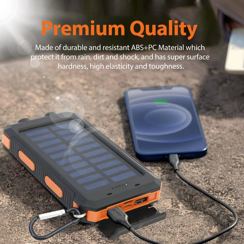 Waterproof 20000mAh Solar Power Bank