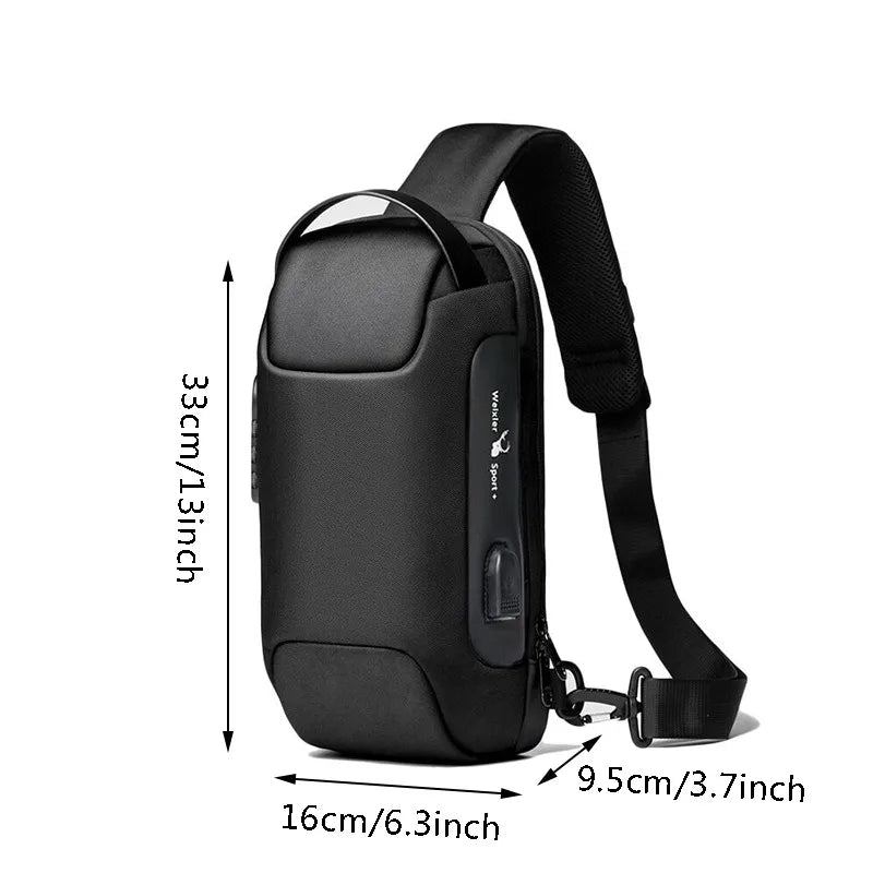 Men'S Usb Crossbody Bag