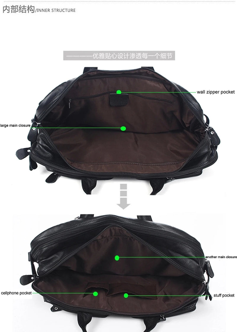 Multifunctional Genuine Leather Backpack