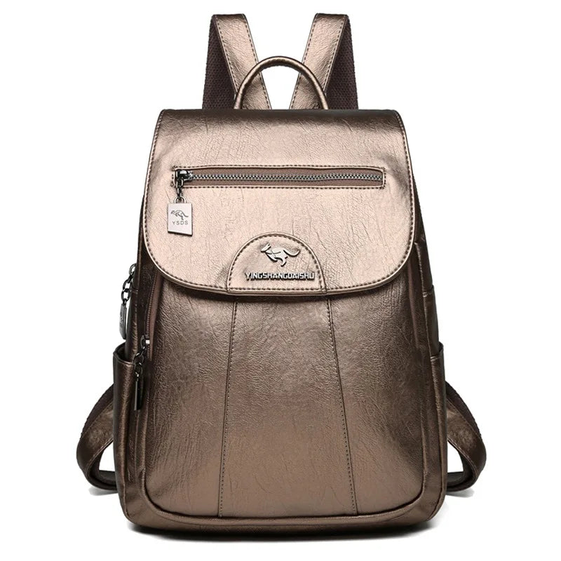 Travel Women Soft Leather Backpacks