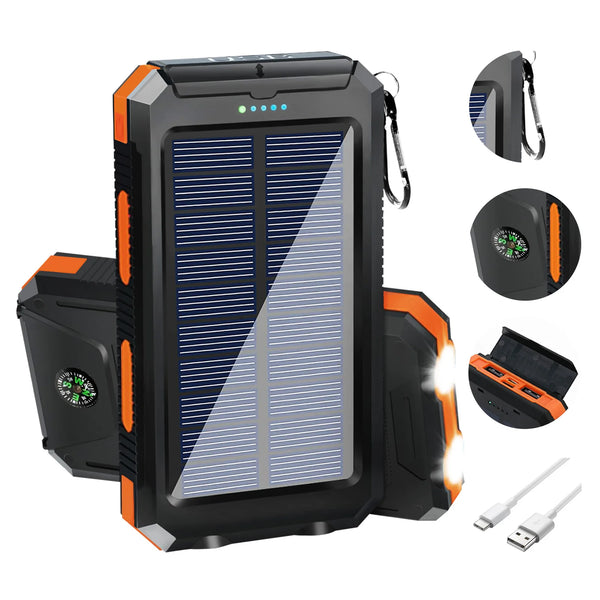 Waterproof 20000mAh Solar Power Bank