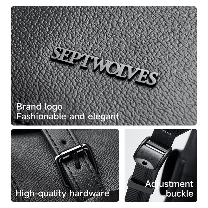 Business Printed Leather Backpack