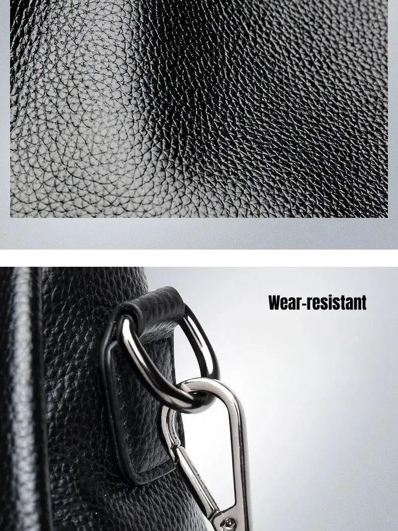 Soft Leather Stitching Shoulder Bag