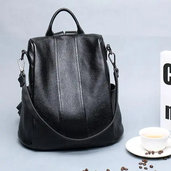 Soft Leather Stitching Shoulder Bag