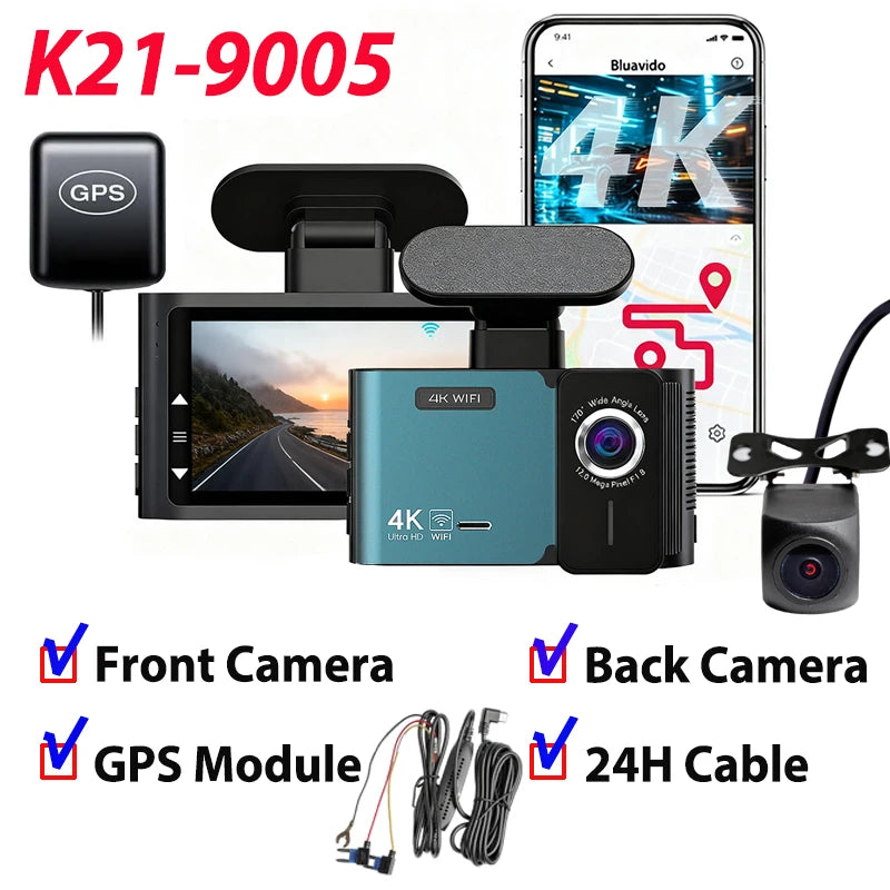 Dual 4K+2.5K Front Rear Dash Cam