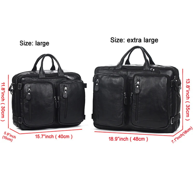 Multifunctional Genuine Leather Backpack