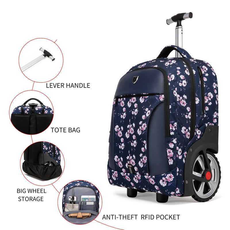 Hidden Pull Rod Waterproof Backpack