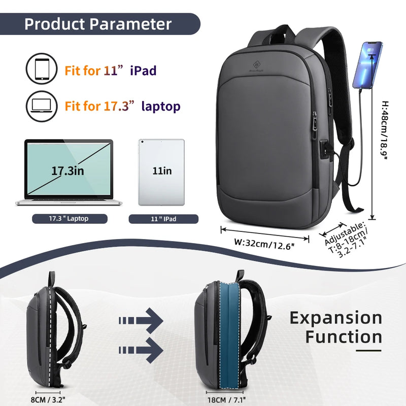 Expandable Waterproof Travel Backpack