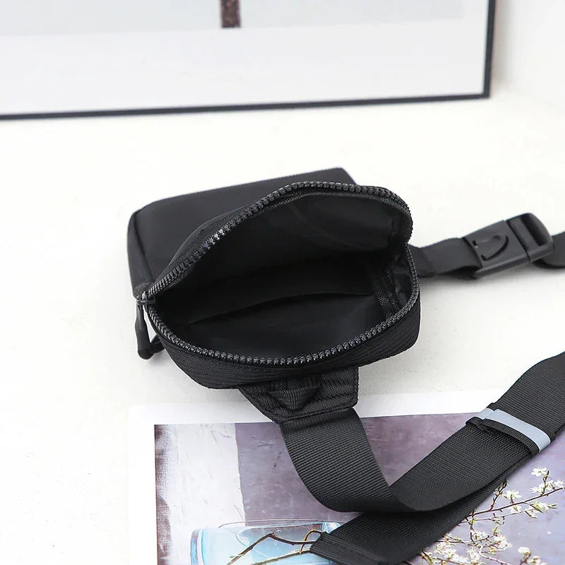 Men's Black Nylon Anti-Slip Chest Bag