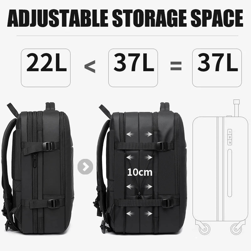 BExpandable USB Travel Backpack
