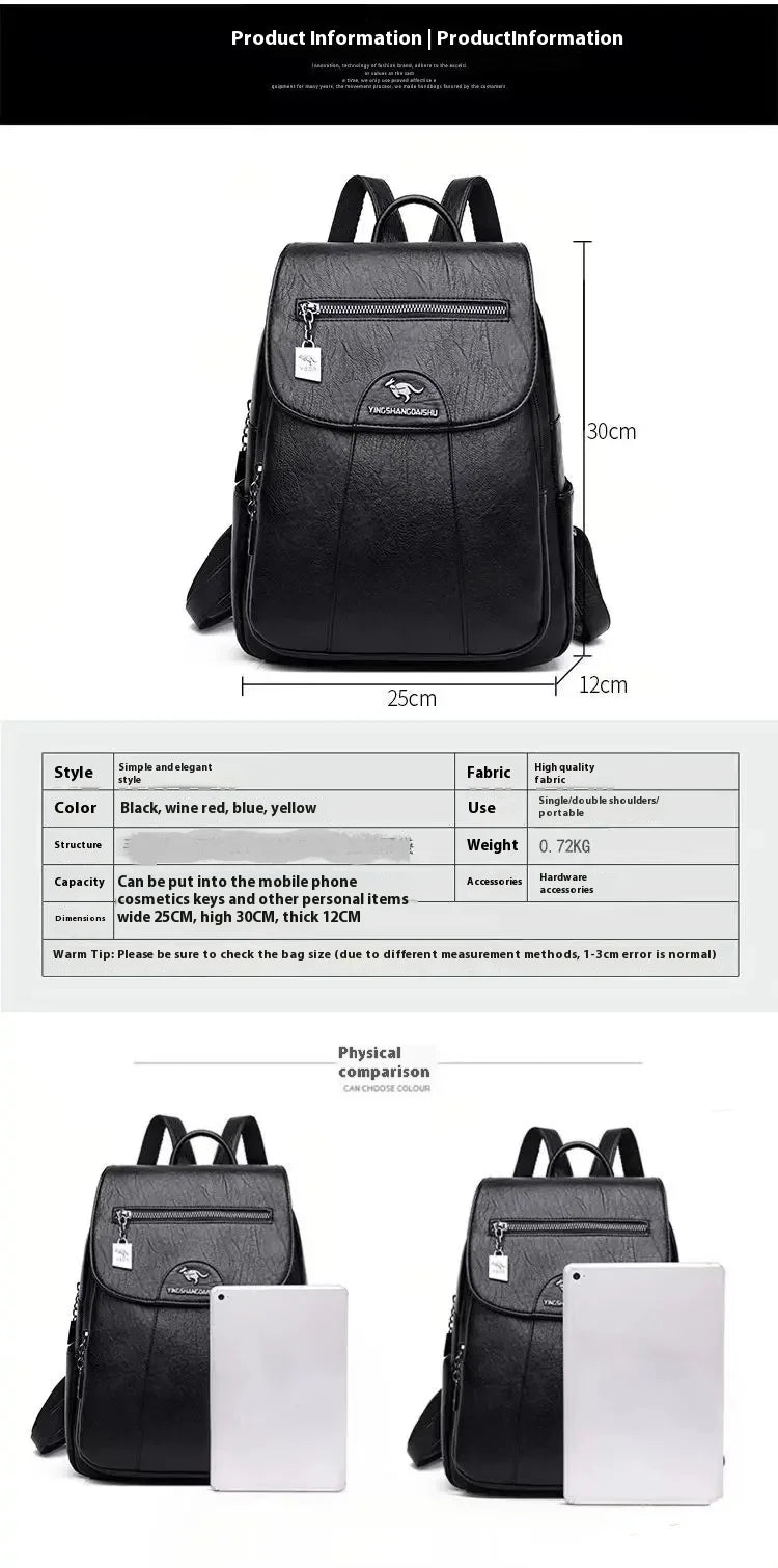 Travel Women Soft Leather Backpacks