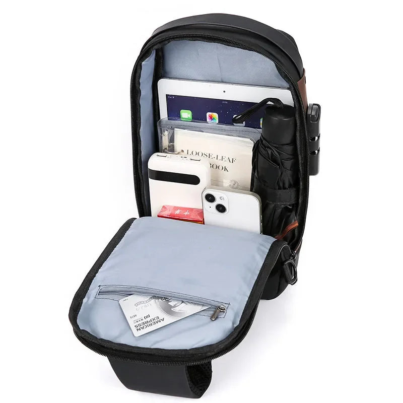 Anti-Theft Password Lock Crossbody Bag